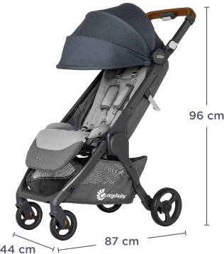 Opened Stroller with measurements image